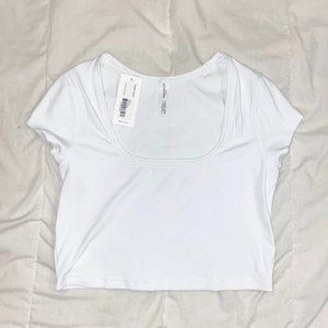 NTW Outdoor Voices White SuperFormRib Short Sleeve Top Size Medium